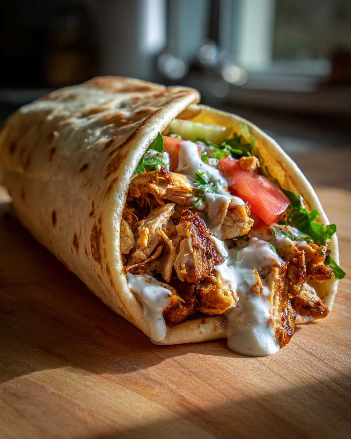 Chicken Shawarma Wraps with Garlic Sauce - detail 2