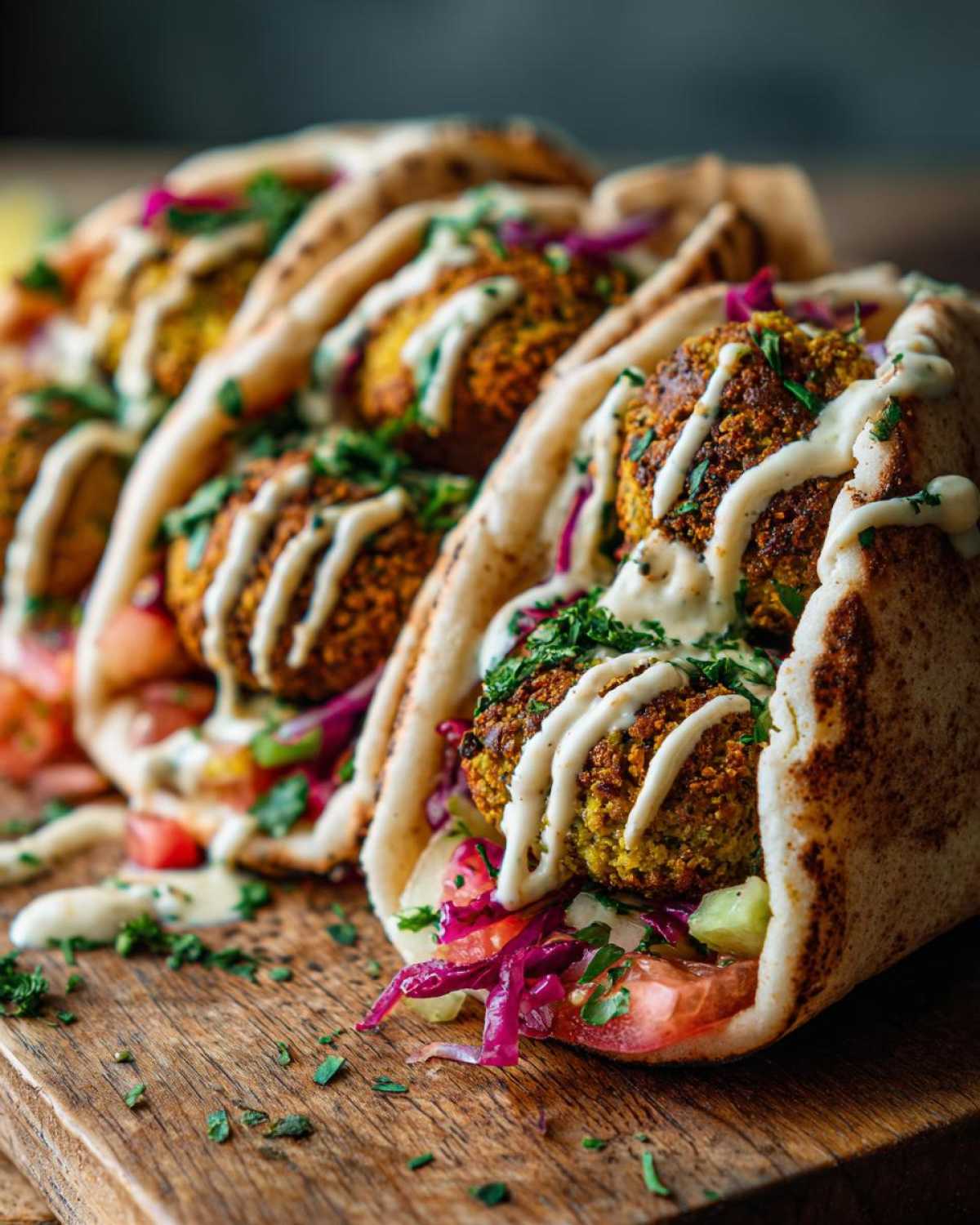 Falafel Pitas with Tahini Sauce - detail 1