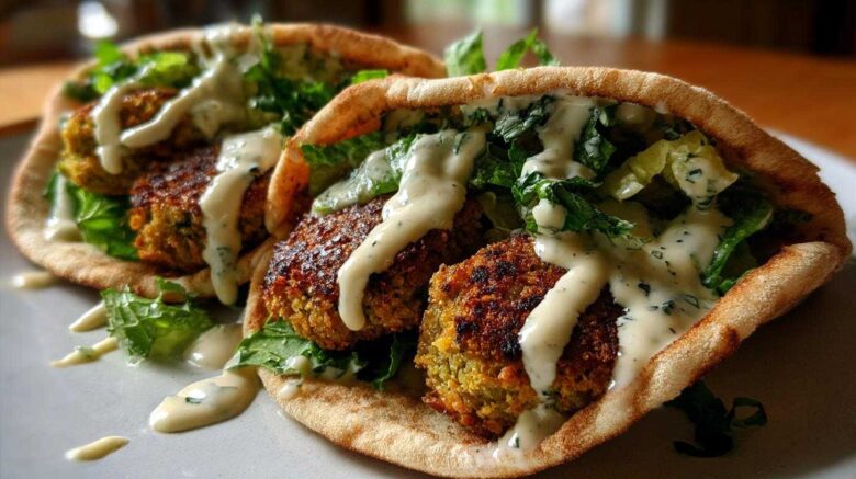 Falafel Pitas with Tahini Sauce