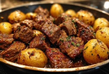 Garlic Butter Steak Bites with Potatoes