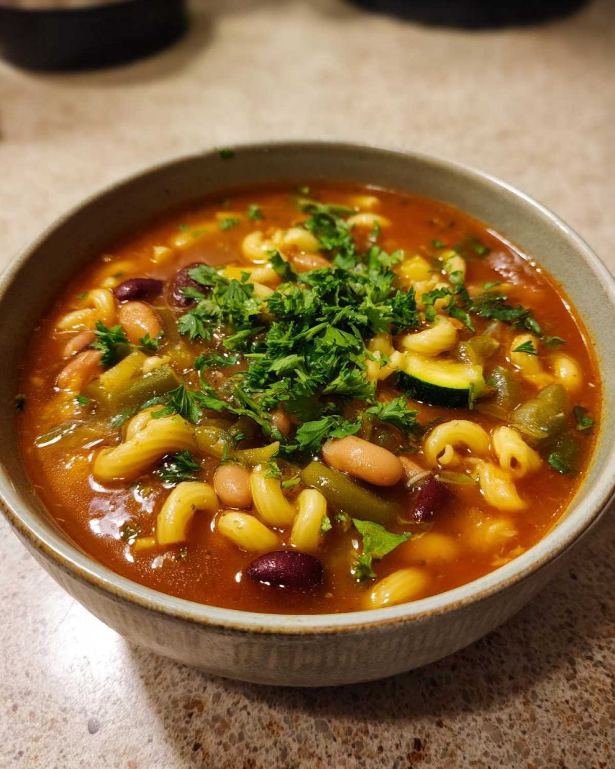 Hearty Minestrone Soup (Vegetarian) - detail 1