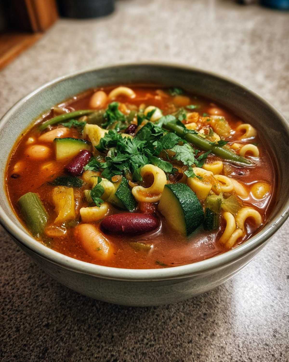 Hearty Minestrone Soup (Vegetarian) - detail 4