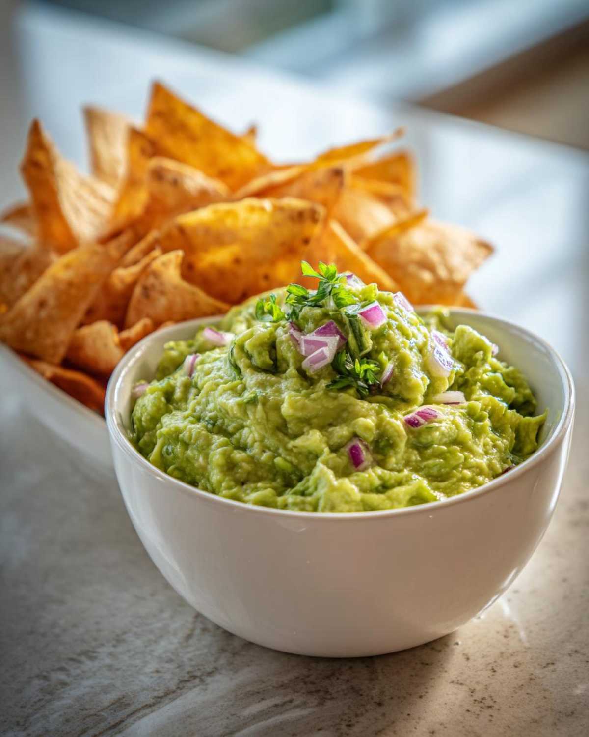 Homemade Guacamole with Baked Tortilla Chips - detail 1