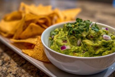 Homemade Guacamole with Baked Tortilla Chips