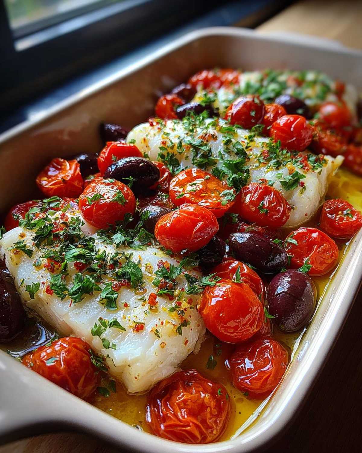 Mediterranean Baked Cod with Tomatoes & Olives - detail 2