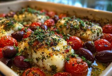 Mediterranean Baked Cod with Tomatoes & Olives