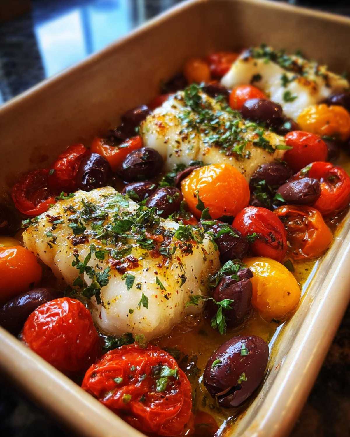 Mediterranean Baked Cod with Tomatoes & Olives - detail 4