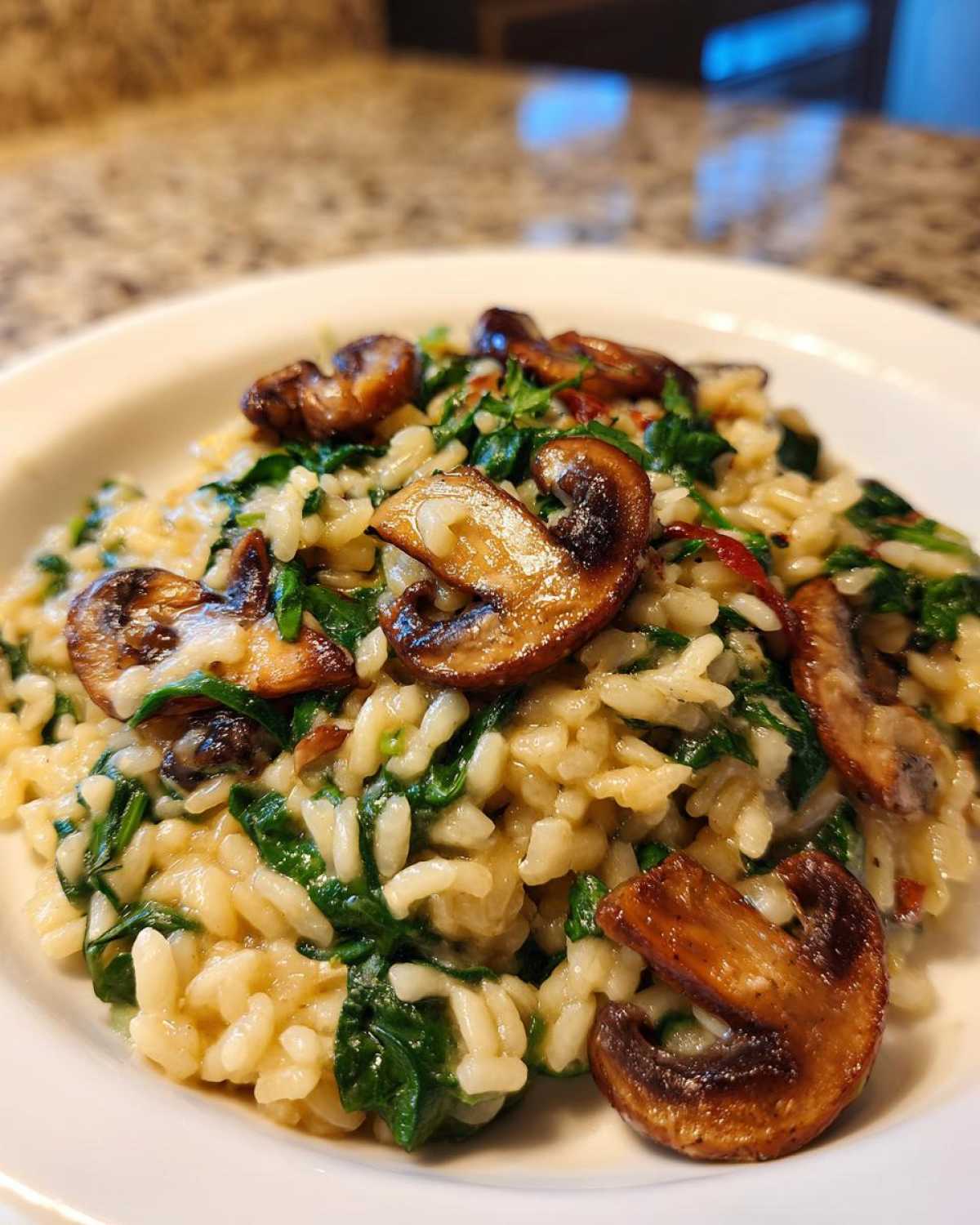Mushroom and Spinach Risotto - detail 4
