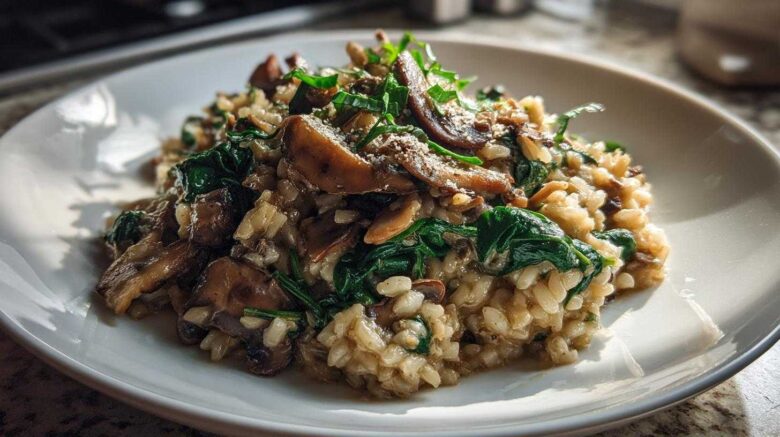 Mushroom and Spinach Risotto