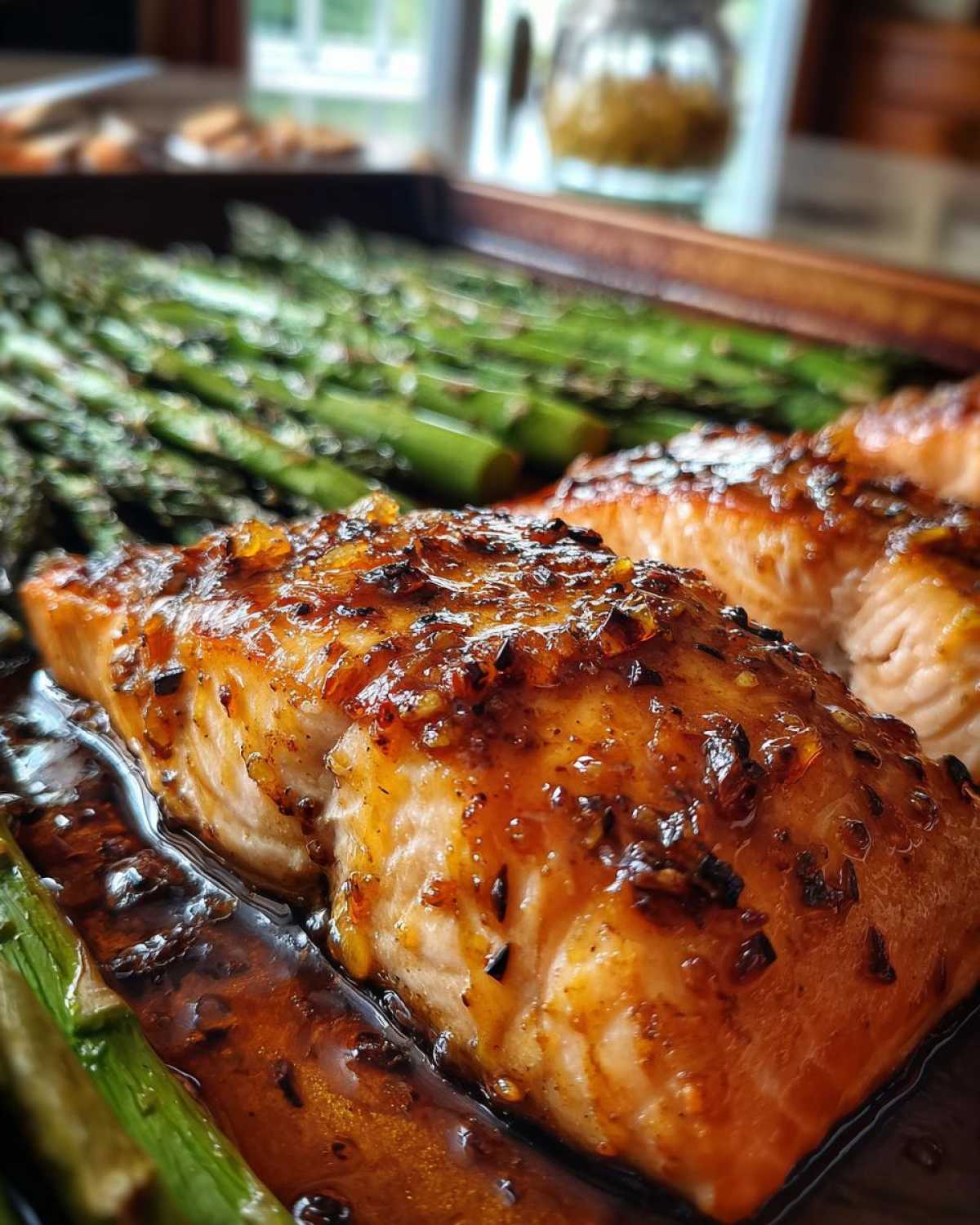 Sheet Pan Honey Garlic Salmon and Asparagus - detail 1
