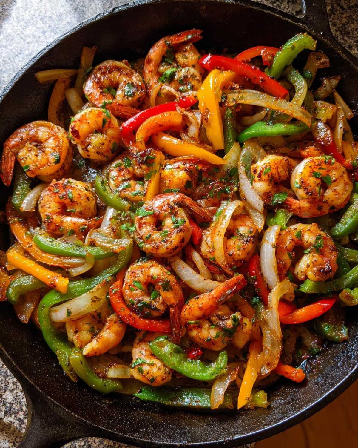 Skillet Shrimp Fajitas - detail 1