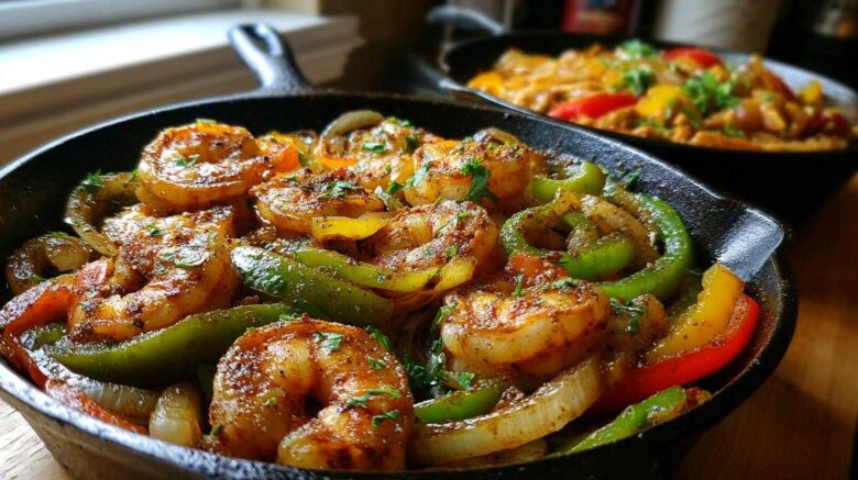 Skillet Shrimp Fajitas