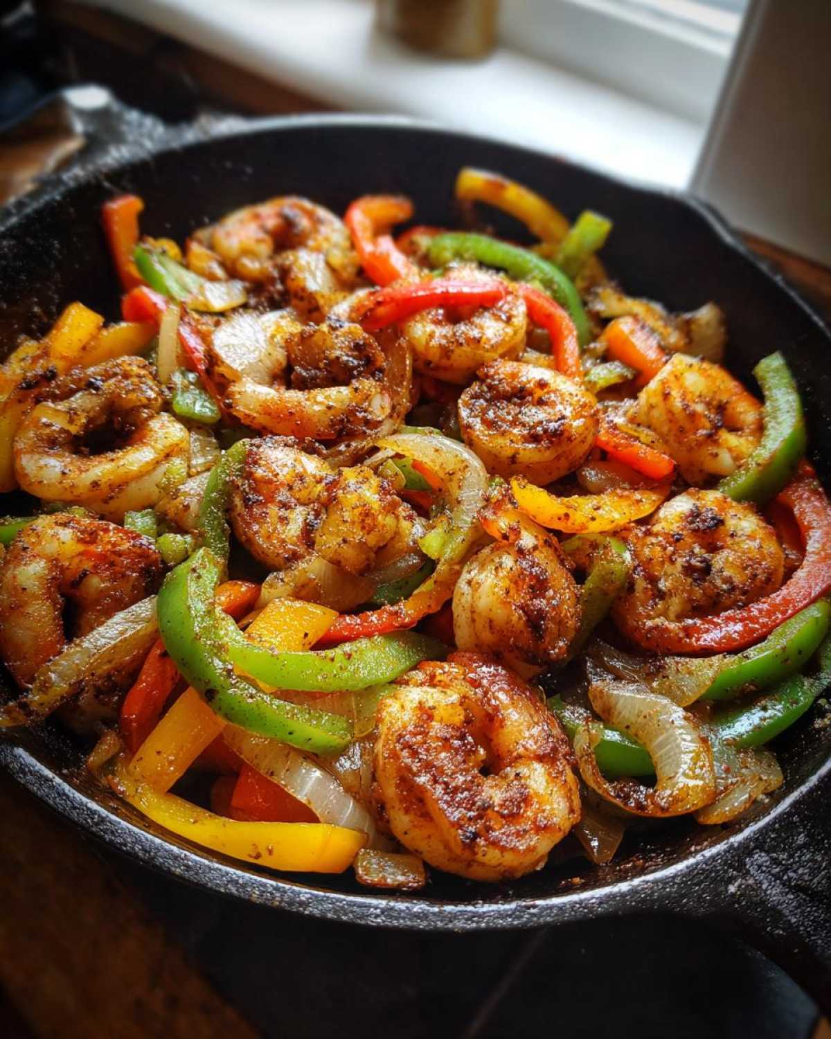 Skillet Shrimp Fajitas - detail 3