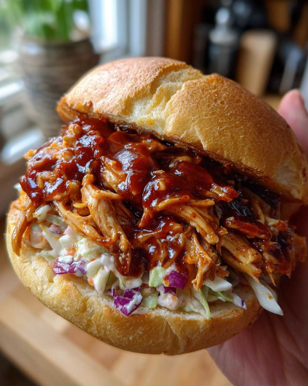 Slow Cooker BBQ Pulled Chicken Sandwiches - detail 3