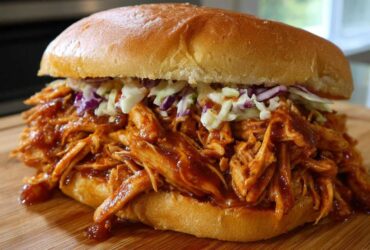 Slow Cooker BBQ Pulled Chicken Sandwiches