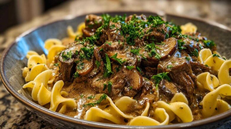 Slow Cooker Beef Stroganoff