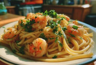 Spaghetti Aglio e Olio with Shrimp