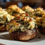 Spinach Artichoke Stuffed Mushrooms