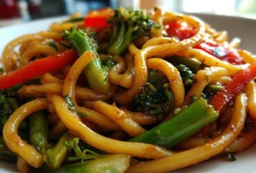 Stir-Fried Udon Noodles with Vegetables