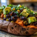 Stuffed Sweet Potatoes with Black Beans & Avocado