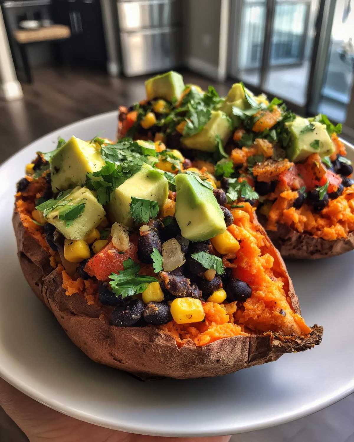 Stuffed Sweet Potatoes with Black Beans & Avocado - detail 2