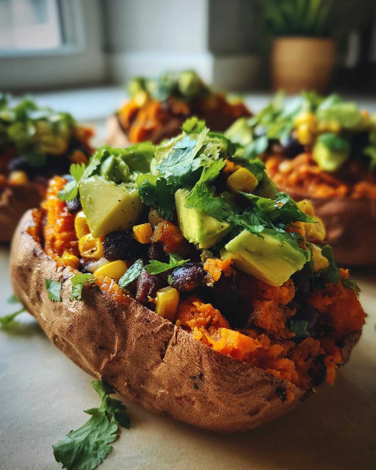 Stuffed Sweet Potatoes with Black Beans & Avocado - detail 3