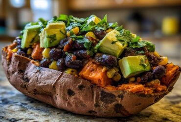 Stuffed Sweet Potatoes with Black Beans & Avocado