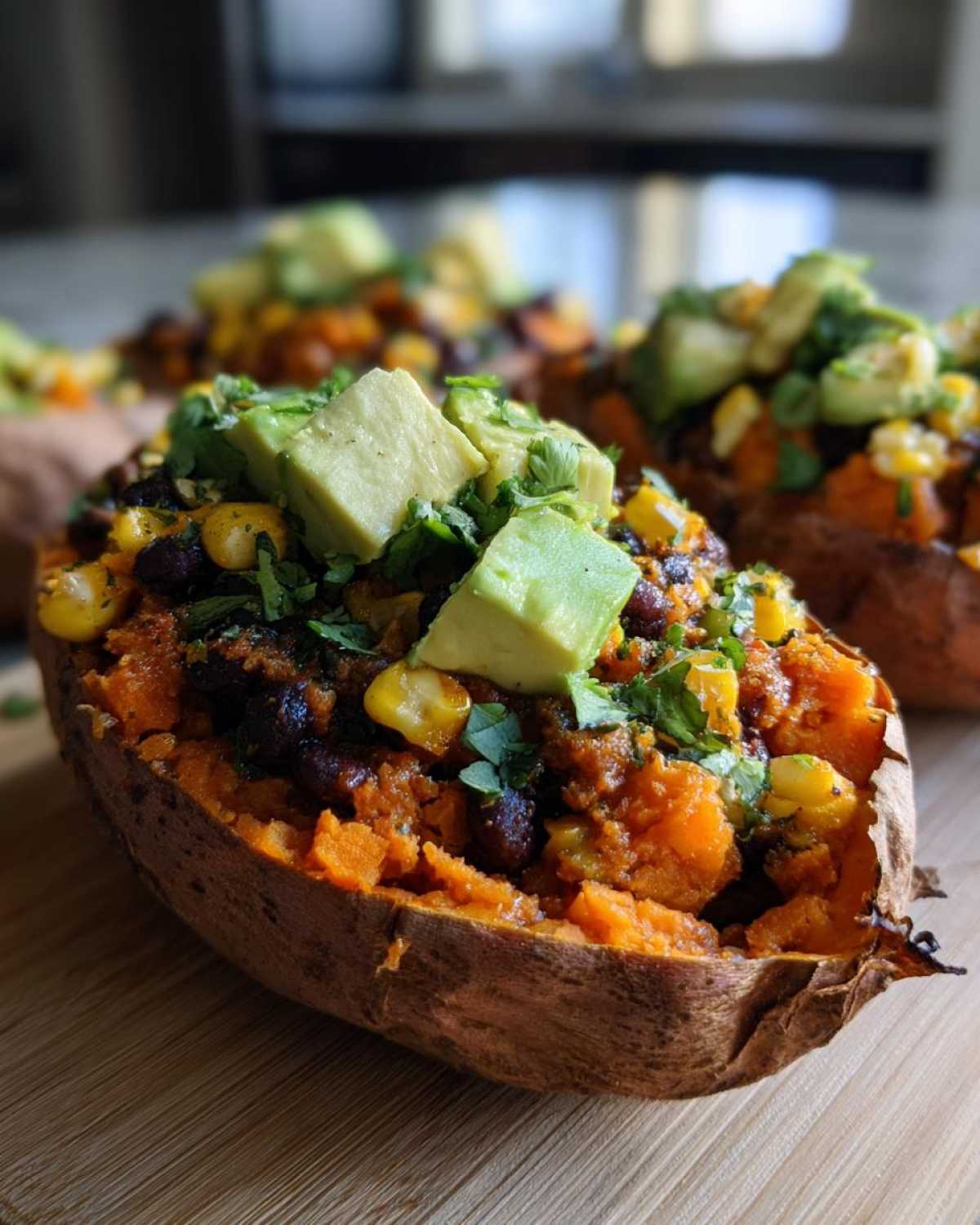 Stuffed Sweet Potatoes with Black Beans & Avocado - detail 4