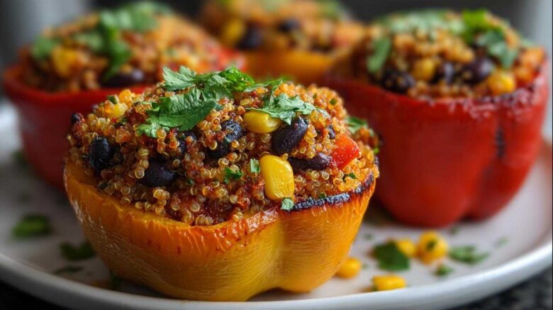 Vegetarian Quinoa-Stuffed Bell Peppers