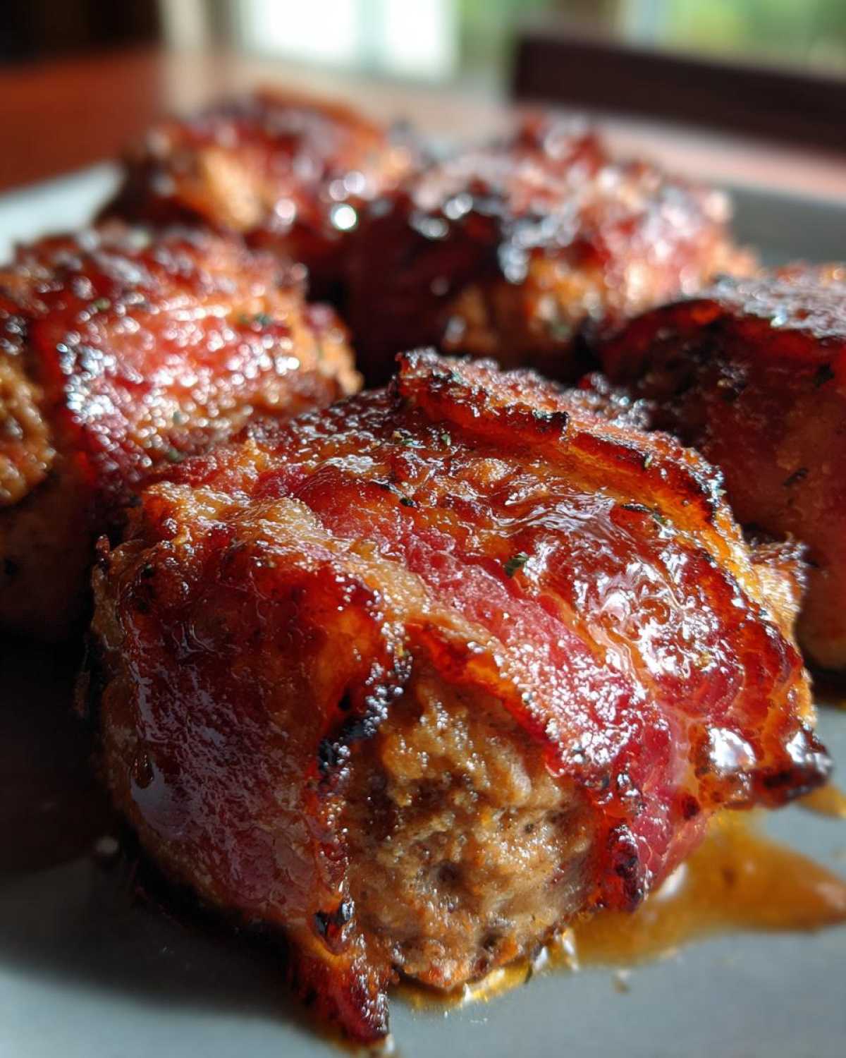 BBQ Bacon-Wrapped Meatloaf Bites (Game Day Dinner Idea) - detail 1