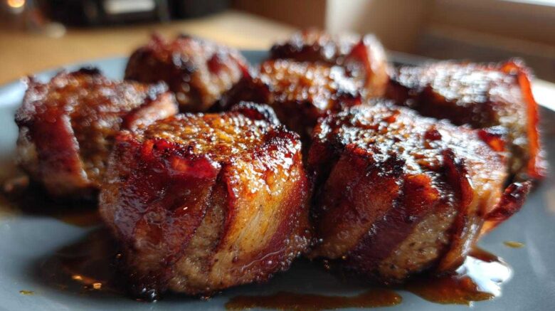 BBQ Bacon-Wrapped Meatloaf Bites (Game Day Dinner Idea)