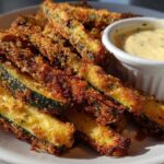 Baked Zucchini Fries with Garlic Aioli (Guilt-Free Crispy Snack)