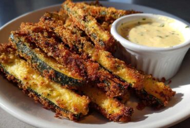 Baked Zucchini Fries with Garlic Aioli (Guilt-Free Crispy Snack)