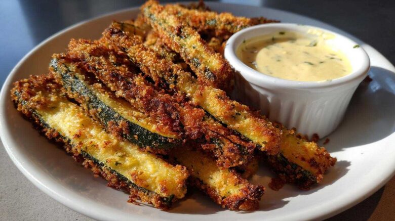 Baked Zucchini Fries with Garlic Aioli (Guilt-Free Crispy Snack)