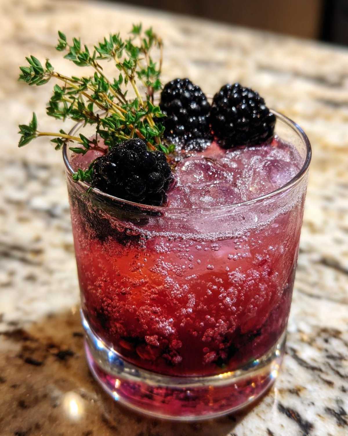 Blackberry Thyme Sparkler (Craft Mocktail for Fancy Feels) - detail 2