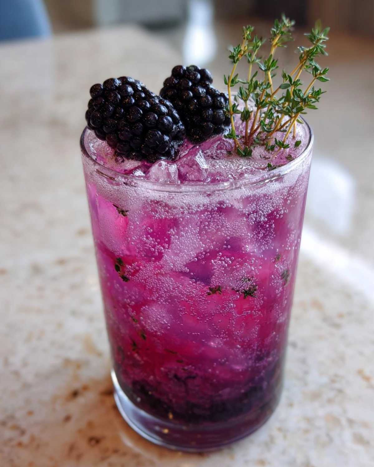 Blackberry Thyme Sparkler (Craft Mocktail for Fancy Feels) - detail 3