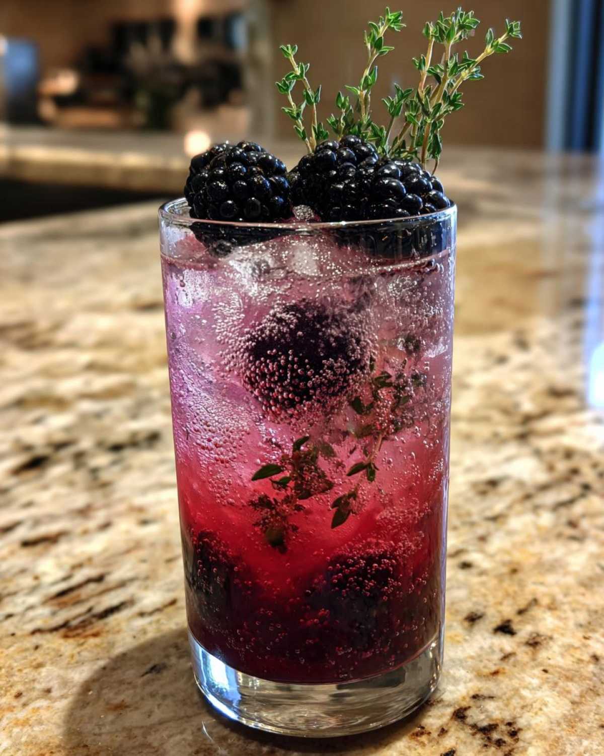 Blackberry Thyme Sparkler (Craft Mocktail for Fancy Feels) - detail 4