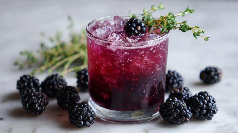 Blackberry Thyme Sparkler (Craft Mocktail for Fancy Feels)