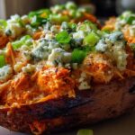 Buffalo Chicken Stuffed Sweet Potatoes (Game-Changing Flavor Combo)