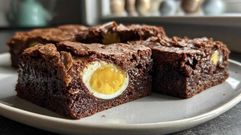 Cadbury Egg Brownies (Easter Candy Surprise Dessert)