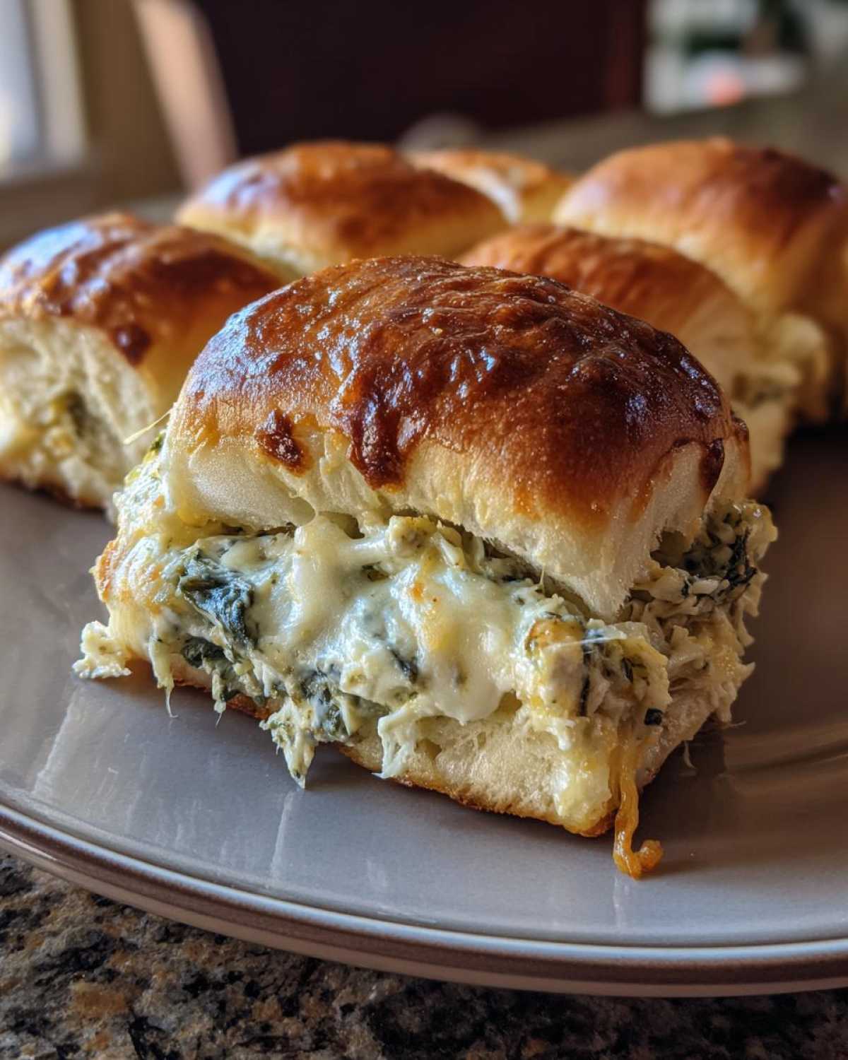 Cheesy Spinach Artichoke Dip Sliders (Party Snack Mashup) - detail 1