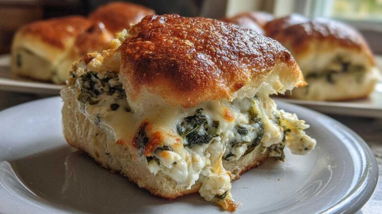 Cheesy Spinach Artichoke Dip Sliders (Party Snack Mashup)