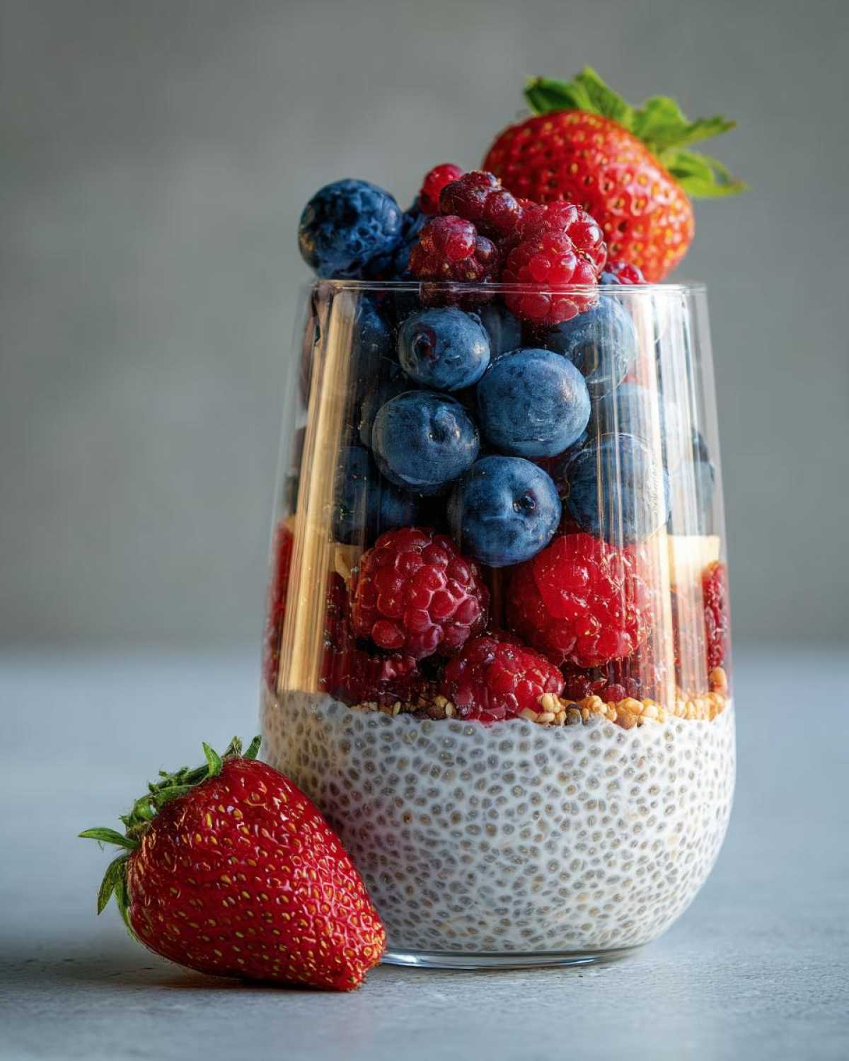 Chia Pudding Parfait with Berries (Meal Prep Breakfast Treat) - detail 1