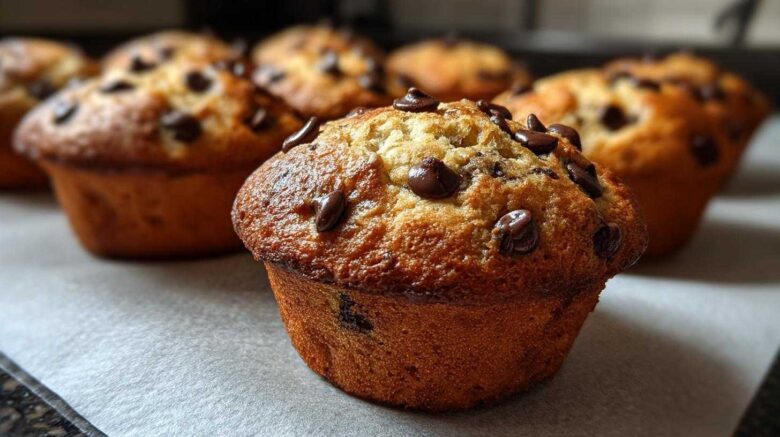 Chocolate Chip Banana Bread Muffin Tops (Snackable Muffin Hack)
