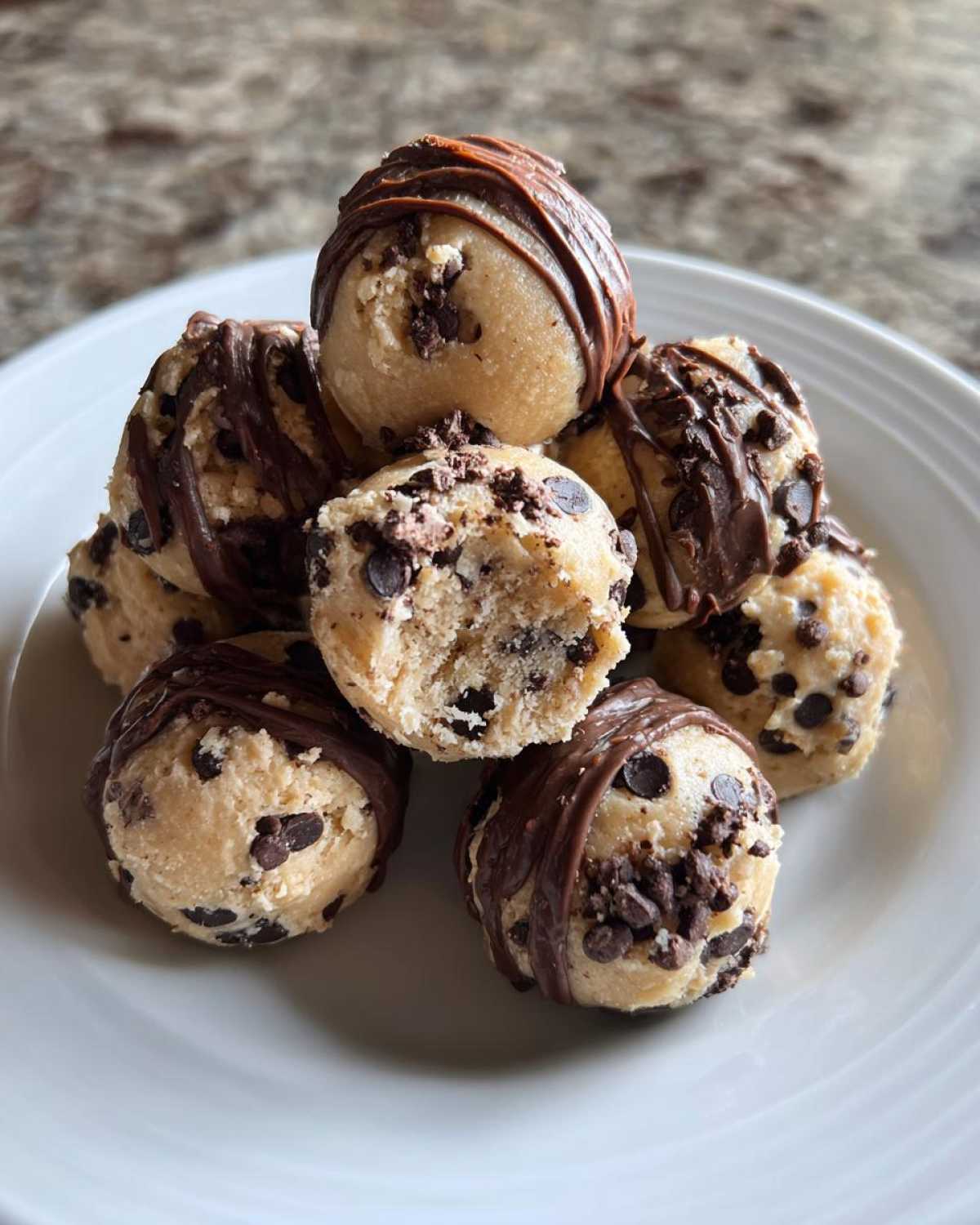 Chocolate Chip Cookie Dough Truffles (Egg-Free Edible Cookie Dough Bites) - detail 2