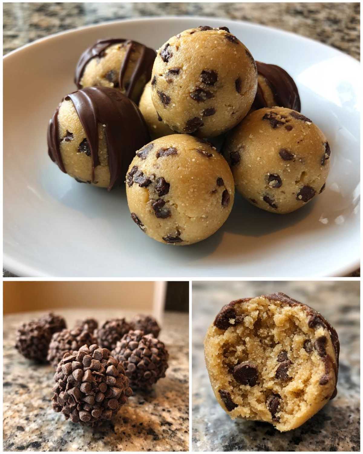 Chocolate Chip Cookie Dough Truffles (Egg-Free Edible Cookie Dough Bites) - detail 4