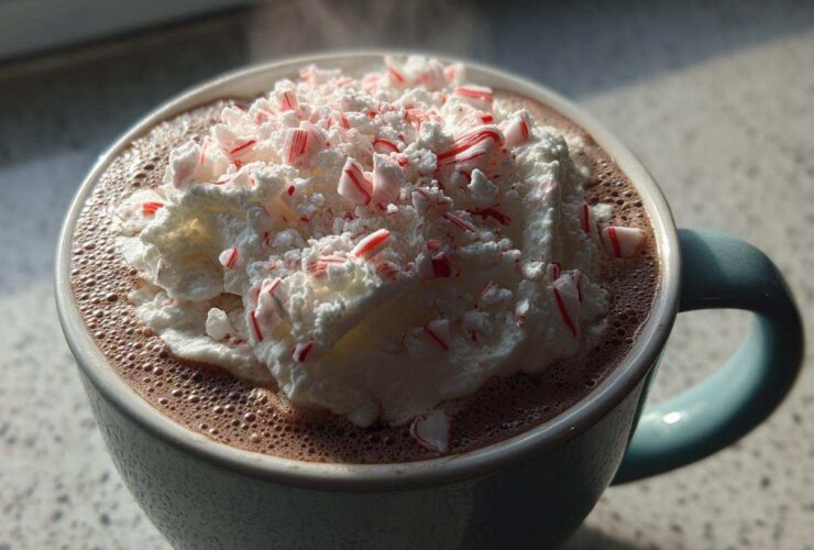 Creamy Peppermint Hot Chocolate (Christmas in a Cup)