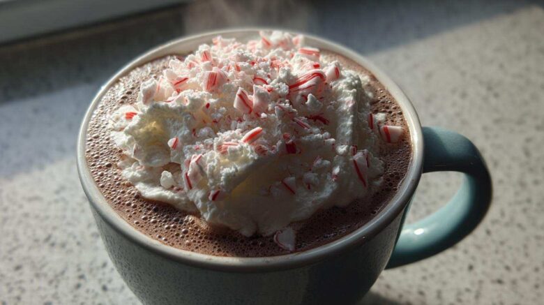 Creamy Peppermint Hot Chocolate (Christmas in a Cup)