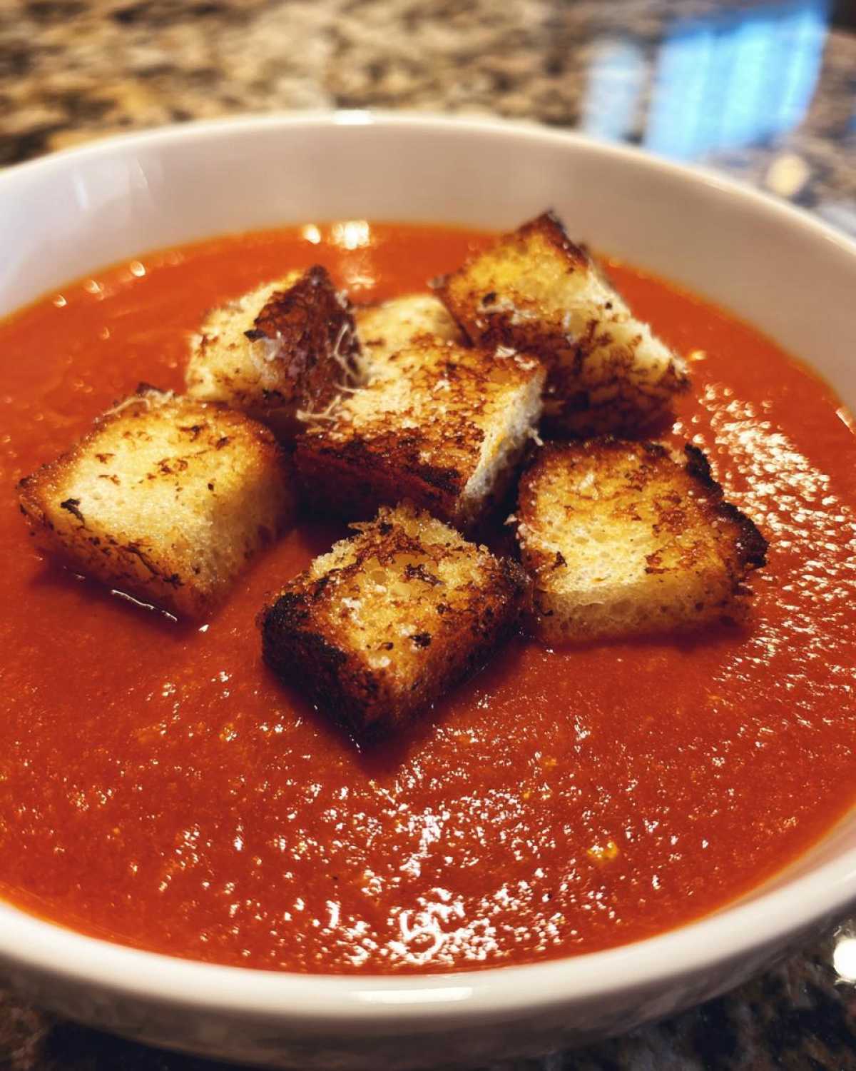 Creamy Tomato Basil Soup with Grilled Cheese Croutons (Cozy Upgrade) - detail 2