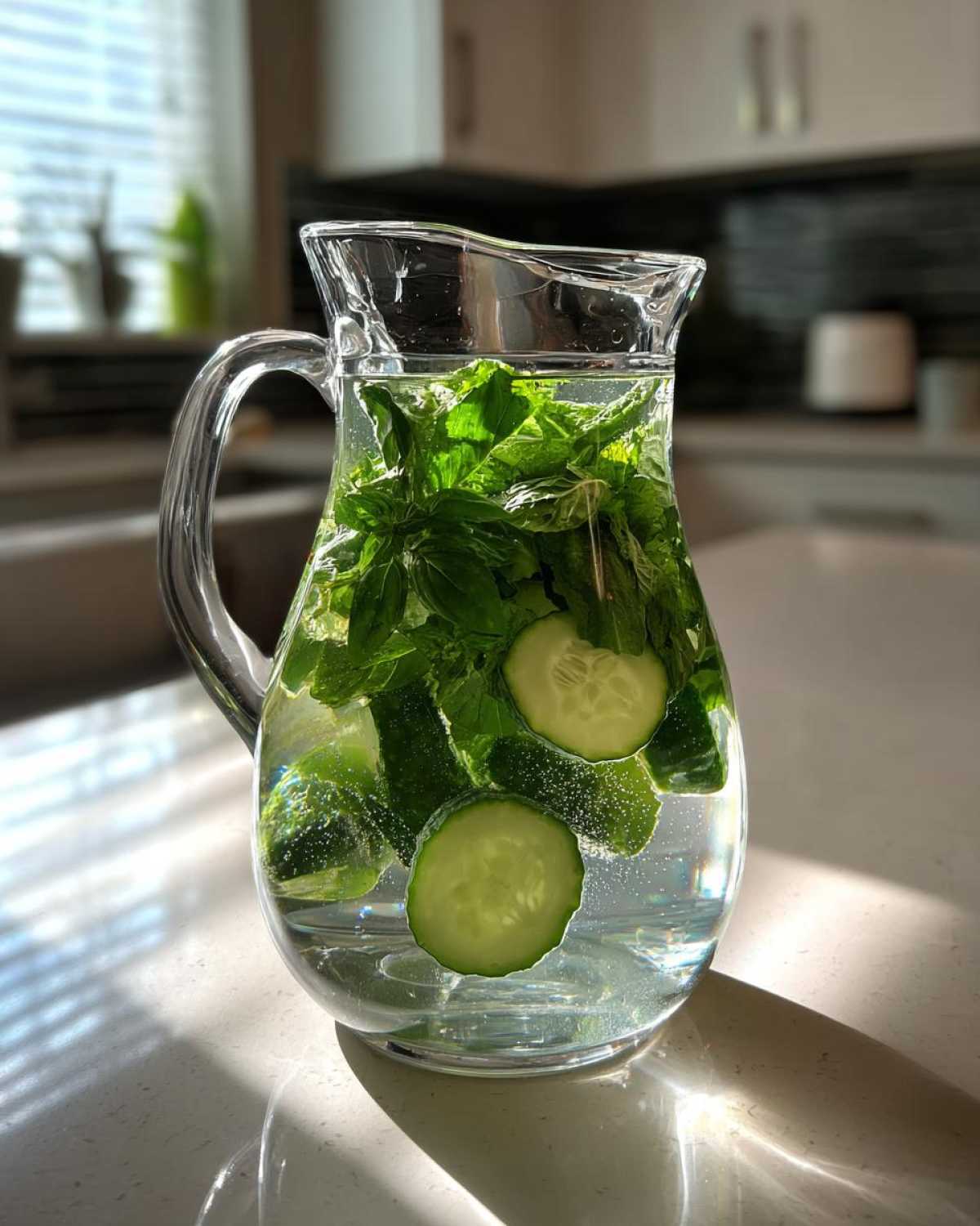 Cucumber Basil Detox Water (Spa Day Hydration at Home) - detail 3